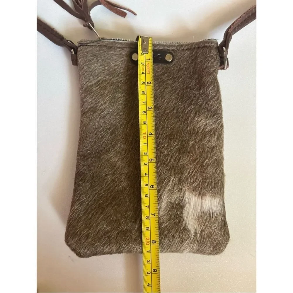 WG Natural Cowhide Crossbody Long Wallet Bag